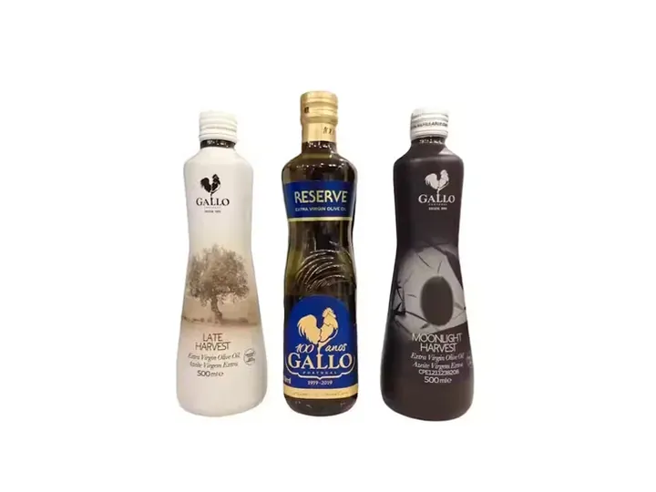 Bottles of extra virgin olive oil