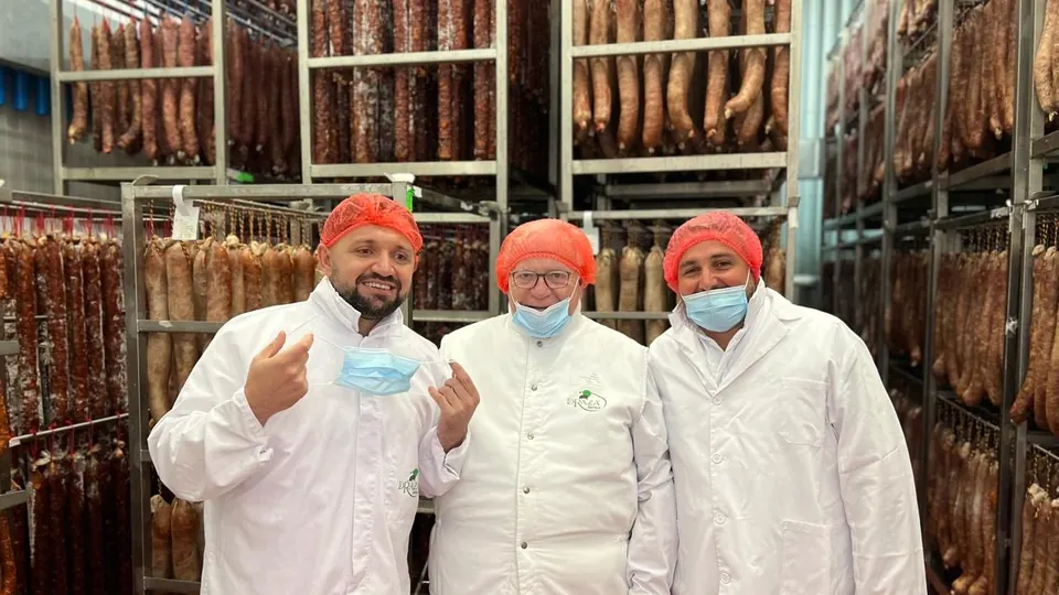 The VLC team in a curing room at a charcuterie manufacturer