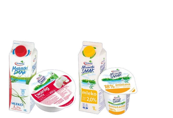 Polish dairy range, milk, yoghurt and cream