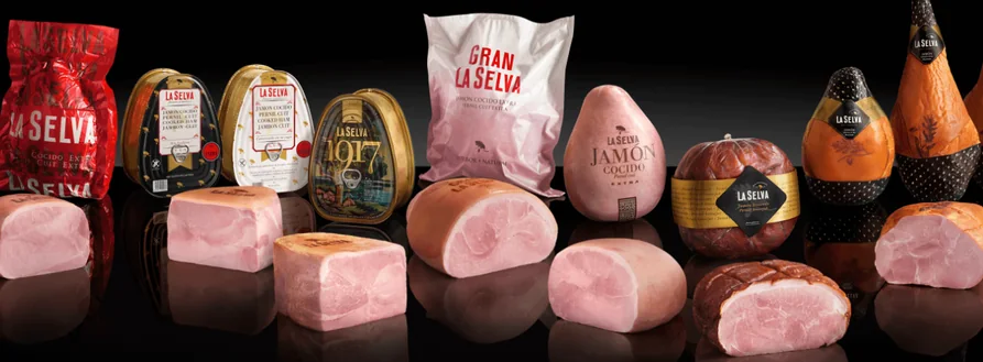 Cooked ham range, whole pieces and retail packs